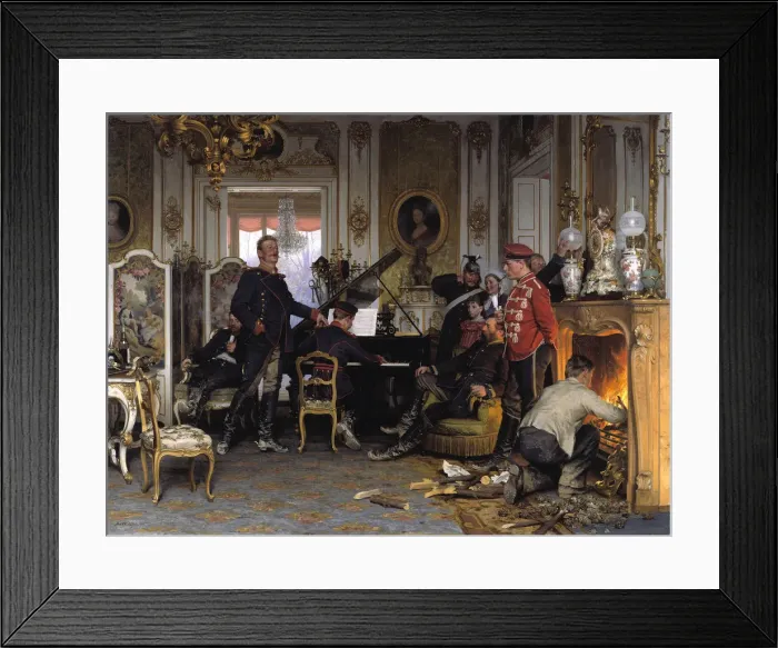 Framed Print : In the Troops Quarters outside Paris, 1894. Artist: Werner, Anton von (1843-1915) Framed Print : In the Troops Quarters outside Paris, 1894. Artist: Werner, Anton von (1843-1915)