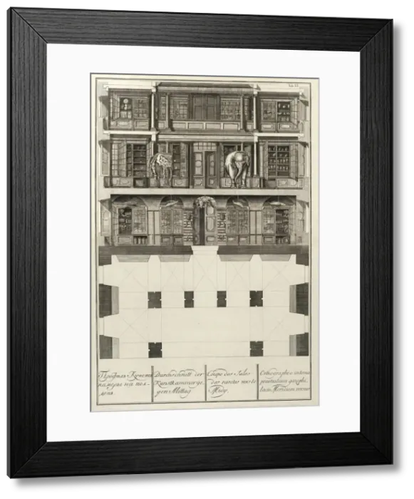 Framed Print : Kunstkammer (From: The building of the Imperial Academy of Sciences), 1741. Artist: Wortmann, Christian Albrecht (1680-1760) Framed Print : Kunstkammer (From: The building of the Imperial Academy of Sciences), 1741. Artist: Wortmann, Christian Albrecht (1680-1760)