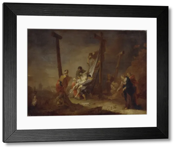 Framed Print : The Descent from the Cross. Artist: Zick, Johann Rosso Januarius (1730-1797) Framed Print : The Descent from the Cross. Artist: Zick, Johann Rosso Januarius (1730-1797)