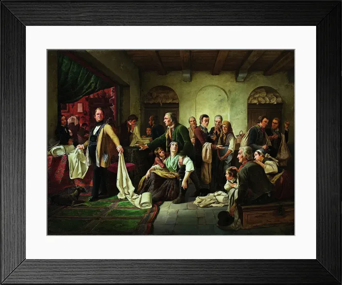 Framed Print : The Silesian Weavers, 1844. Artist: Huebner, Carl Wilhelm (1814-1879) Framed Print : The Silesian Weavers, 1844. Artist: Huebner, Carl Wilhelm (1814-1879)