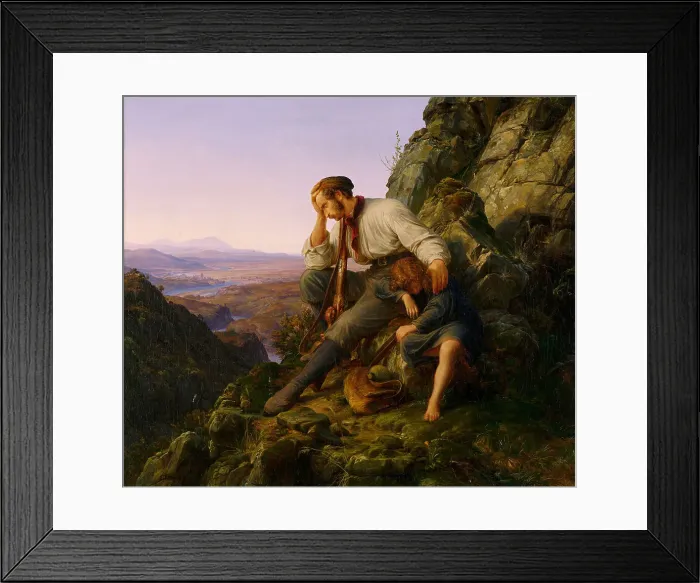 Framed Print : The Robber and His Child, 1832. Artist: Lessing, Carl Friedrich (1808-1880) Framed Print : The Robber and His Child, 1832. Artist: Lessing, Carl Friedrich (1808-1880)
