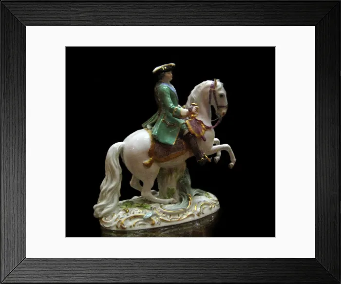 Framed Print : Equestrian Portrait of Empress Catherine II (1729-1796) in the Semenovsky Life-Guards Regiment Uniform, 1770. Artist: Kaendler, Johann Joachim (1706-1775) Framed Print : Equestrian Portrait of Empress Catherine II (1729-1796) in the Semenovsky Life-Guards Regiment Uniform, 1770. Artist: Kaendler, Johann Joachim (1706-1775)