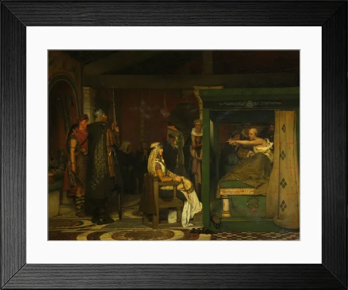 Framed Print : Fredegund visits Bishop Praetextatus on his deathbed, 1864. Artist: Alma-Tadema, Sir Lawrence (1836-1912) Framed Print : Fredegund visits Bishop Praetextatus on his deathbed, 1864. Artist: Alma-Tadema, Sir Lawrence (1836-1912)