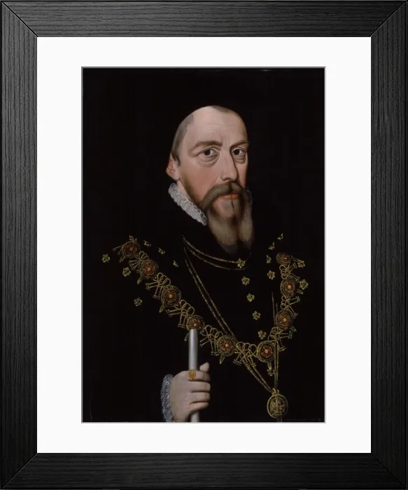 Framed Print : William Cecil, 1st Baron Burghley (1521-1598), after 1572. Artist: Anonymous Framed Print : William Cecil, 1st Baron Burghley (1521-1598), after 1572. Artist: Anonymous
