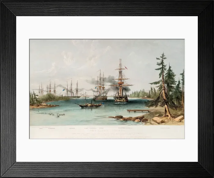 Framed Print : The Aland Islands on July 22, 1854, 1855. Artist: Brierly, Oswald Walters (1817-1894) Framed Print : The Aland Islands on July 22, 1854, 1855. Artist: Brierly, Oswald Walters (1817-1894)