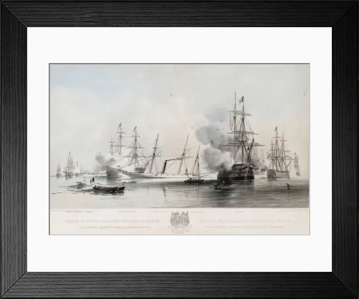 Framed Print : Arrival of General Baraguay D Hilliers at Grengam, 1854. Artist: Brierly, Oswald Walters (1817-1894) Framed Print : Arrival of General Baraguay D Hilliers at Grengam, 1854. Artist: Brierly, Oswald Walters (1817-1894)