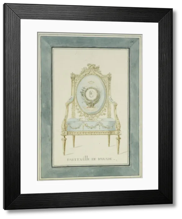 Framed Print : Throne Design for the Catherine Palace in Tsarskoye Selo, 1780s. Artist: Cameron, Charles (ca. 1730 / 40-1812) Framed Print : Throne Design for the Catherine Palace in Tsarskoye Selo, 1780s. Artist: Cameron, Charles (ca. 1730 / 40-1812)