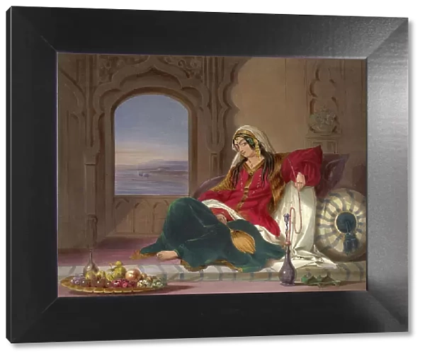 Kandahar Lady of Rank, Engaged in Smoking, 1848. Artist: Carrick, Robert (active Mid of 19th cen. )