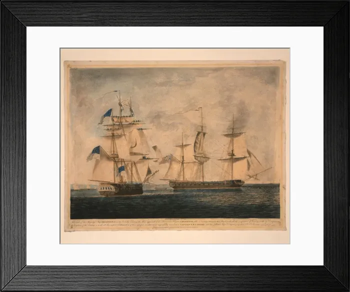 Framed Print : HMS Shannon captures USS Chesapeake, 1 June 1813, 1813. Artist: Dodd, Robert (1748-1815) Framed Print : HMS Shannon captures USS Chesapeake, 1 June 1813, 1813. Artist: Dodd, Robert (1748-1815)
