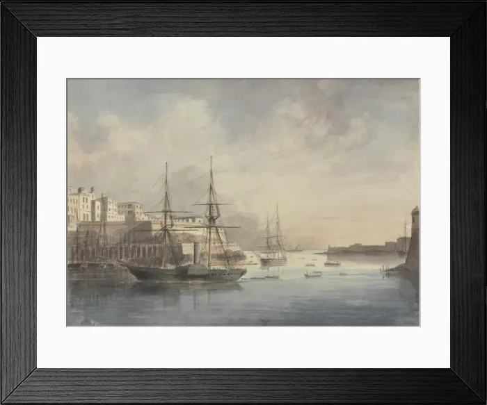 Framed Print : View at Malta, ca. 1849. Artist: Dyce, Charles Andrew (1816-1853) Framed Print : View at Malta, ca. 1849. Artist: Dyce, Charles Andrew (1816-1853)