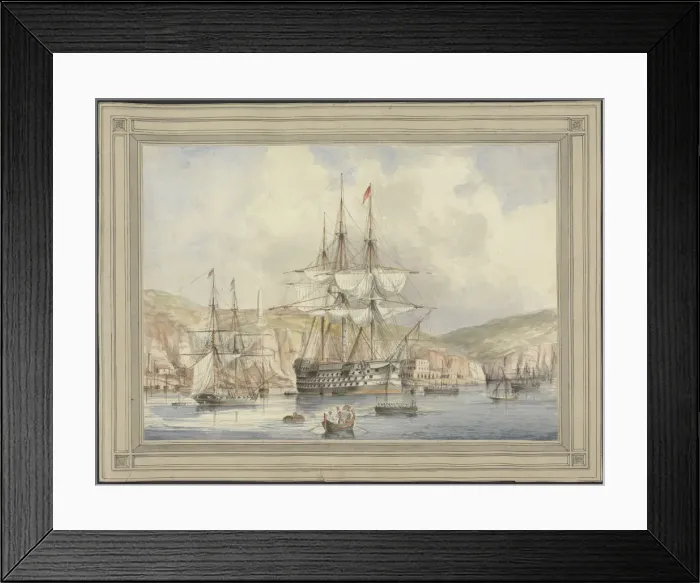 Framed Print : View at Malta, ca. 1849. Artist: Dyce, Charles Andrew (1816-1853) Framed Print : View at Malta, ca. 1849. Artist: Dyce, Charles Andrew (1816-1853)