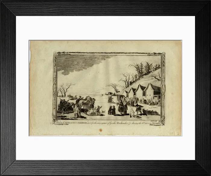 Framed Print : Carriages and sledges during the Winter in Russia. Artist: Anonymous Framed Print : Carriages and sledges during the Winter in Russia. Artist: Anonymous