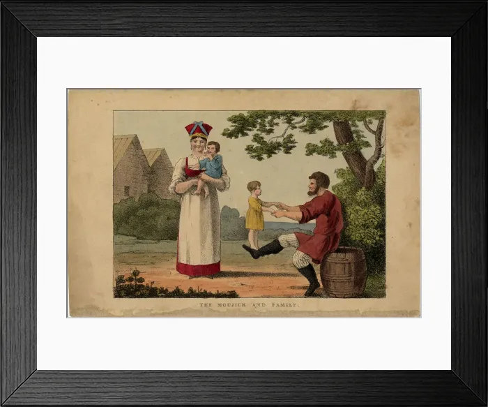 Framed Print : Russian Peasant Family, 1810s. Artist: Anonymous Framed Print : Russian Peasant Family, 1810s. Artist: Anonymous