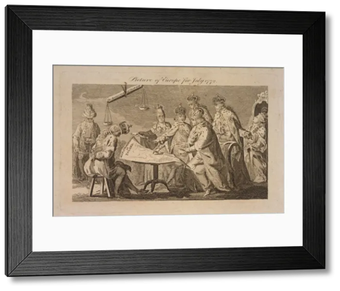 Framed Print : Picture of Europe for July 1772, 1772. Artist: Anonymous Framed Print : Picture of Europe for July 1772, 1772. Artist: Anonymous