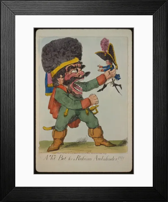 Framed Print : A tit bit for a Russian ambassador!!!, 1803. Artist: Anonymous Framed Print : A tit bit for a Russian ambassador!!!, 1803. Artist: Anonymous