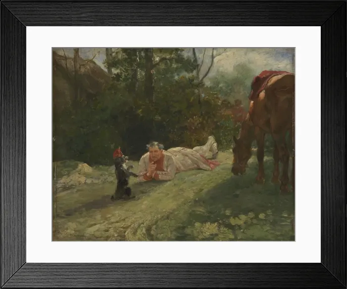 Framed Print : The Performing Dog, c. 1875. Artist: Brown, John Lewis (1829-1890) Framed Print : The Performing Dog, c. 1875. Artist: Brown, John Lewis (1829-1890)
