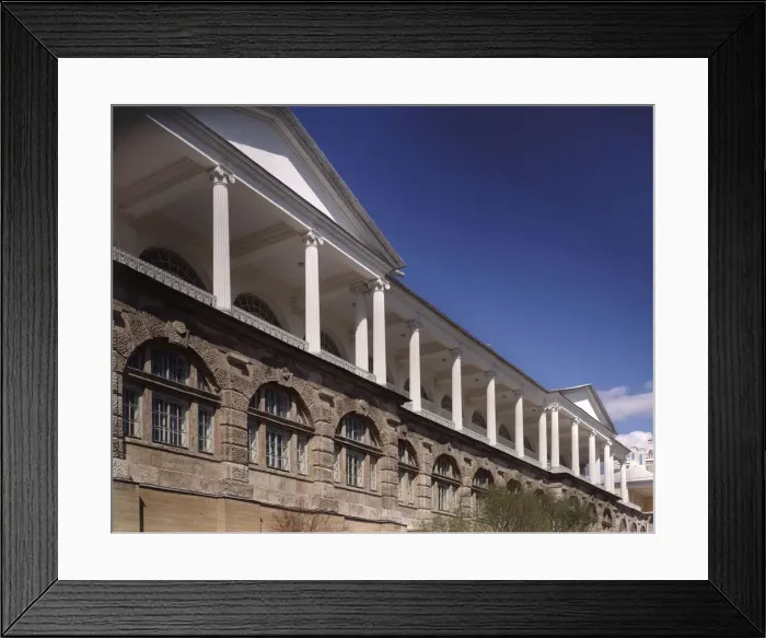 Framed Print : Cameron Gallery at the Catherine Palace in Tsarskoye Selo. Colonnade of the top-floor, 1783-1785. Artist: Cameron, Charles (ca. 1730 / 40-1812) Framed Print : Cameron Gallery at the Catherine Palace in Tsarskoye Selo. Colonnade of the top-floor, 1783-1785. Artist: Cameron, Charles (ca. 1730 / 40-1812)