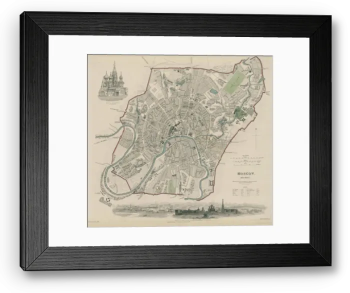 Framed Print : Map of Moscow, 1836. Artist: Clarke, W. B. (active c. 1836) Framed Print : Map of Moscow, 1836. Artist: Clarke, W. B. (active c. 1836)