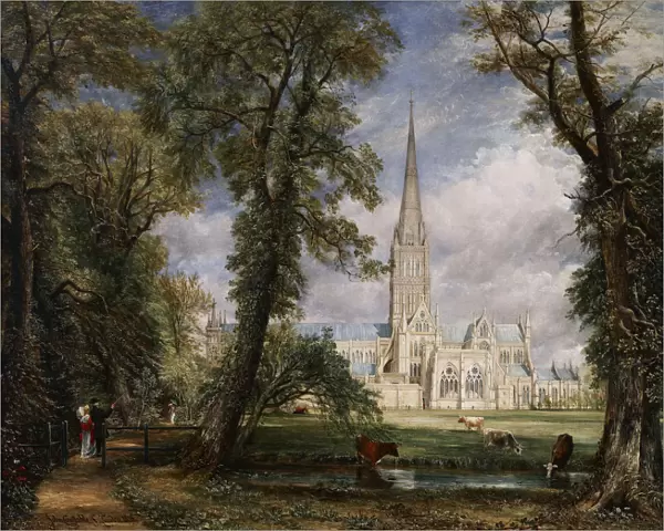 Salisbury Cathedral from the Bishops Garden, 1826. Artist: Constable, John (1776-1837)