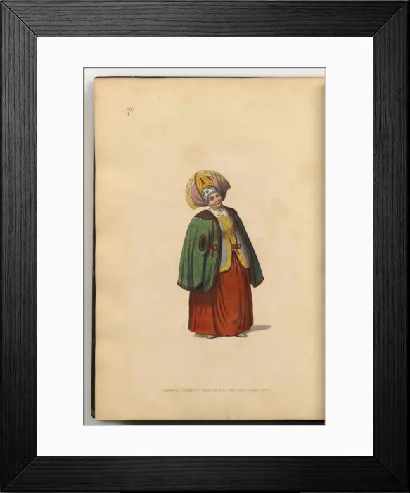 Framed Print : Merchant wife of Kaluga (From: The Costumes Of The Russian Empire), 1803. Artist: Dadley, J. (active Early 19th cen. ) Framed Print : Merchant wife of Kaluga (From: The Costumes Of The Russian Empire), 1803. Artist: Dadley, J. (active Early 19th cen. )
