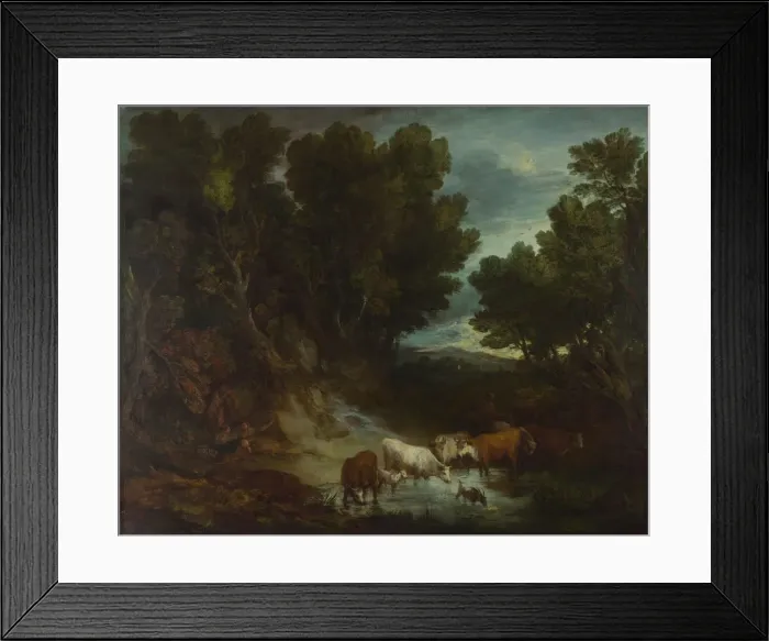 Framed Print : The Watering Place, before 1777. Artist: Gainsborough, Thomas (1727-1788) Framed Print : The Watering Place, before 1777. Artist: Gainsborough, Thomas (1727-1788)