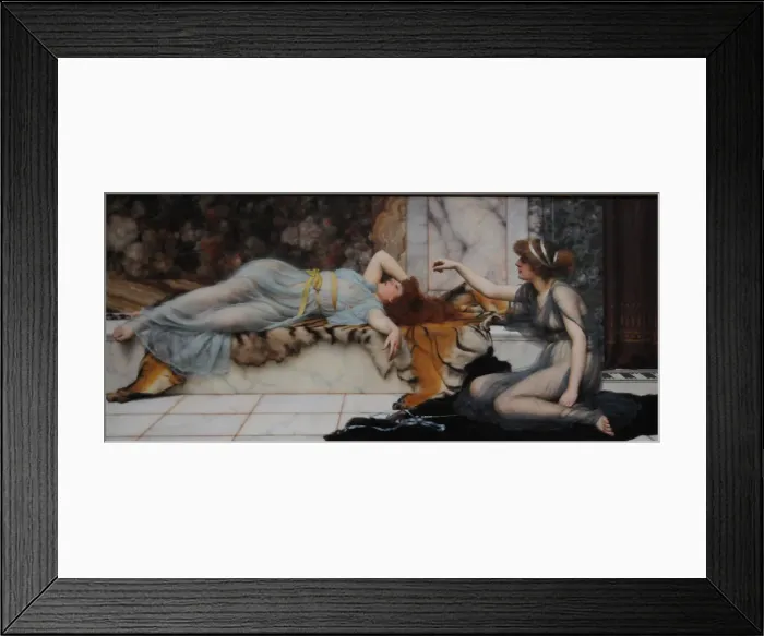 Framed Print : Mischief and Repose, 1895. Artist: Godward, John William (1861?1922) Framed Print : Mischief and Repose, 1895. Artist: Godward, John William (1861?1922)