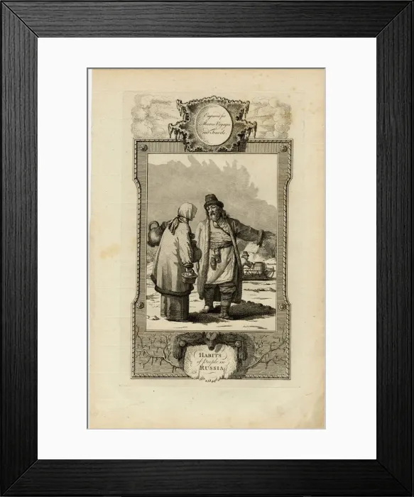 Framed Print : Habits of the Moscovites, ca 1730. Artist: Grainger, William (active 1784-1793) Framed Print : Habits of the Moscovites, ca 1730. Artist: Grainger, William (active 1784-1793)