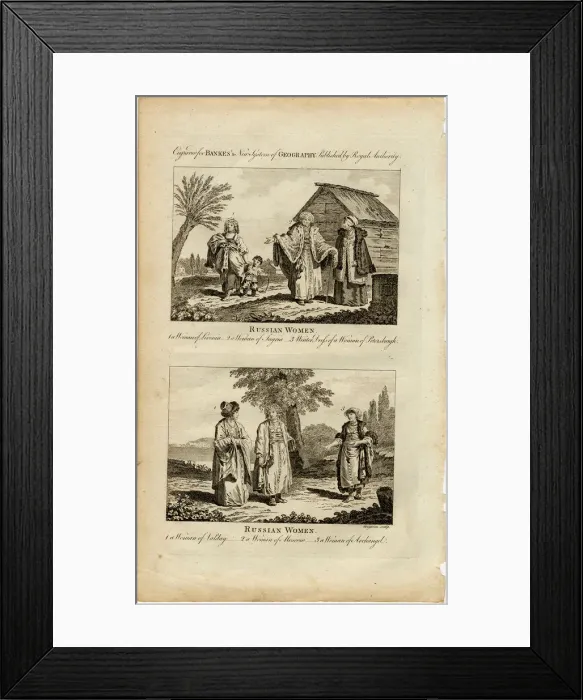 Framed Print : Habits of the Russian Women, ca 1730. Artist: Grainger, William (active 1784-1793) Framed Print : Habits of the Russian Women, ca 1730. Artist: Grainger, William (active 1784-1793)