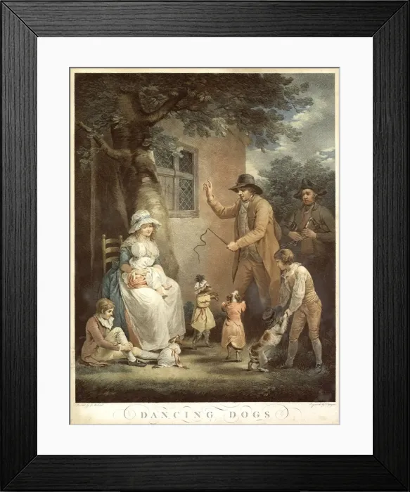 Framed Print : Dancing Dogs, c. 1800. Artist: Morland, George (1736-1804) Framed Print : Dancing Dogs, c. 1800. Artist: Morland, George (1736-1804)