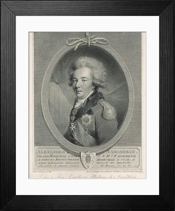 Framed Print : Portrait of Count Alexander Lvovich Naryshkin (1760-1826), 1801. Artist: Saunders, Joseph (active Early 19th cen. ) Framed Print : Portrait of Count Alexander Lvovich Naryshkin (1760-1826), 1801. Artist: Saunders, Joseph (active Early 19th cen. )