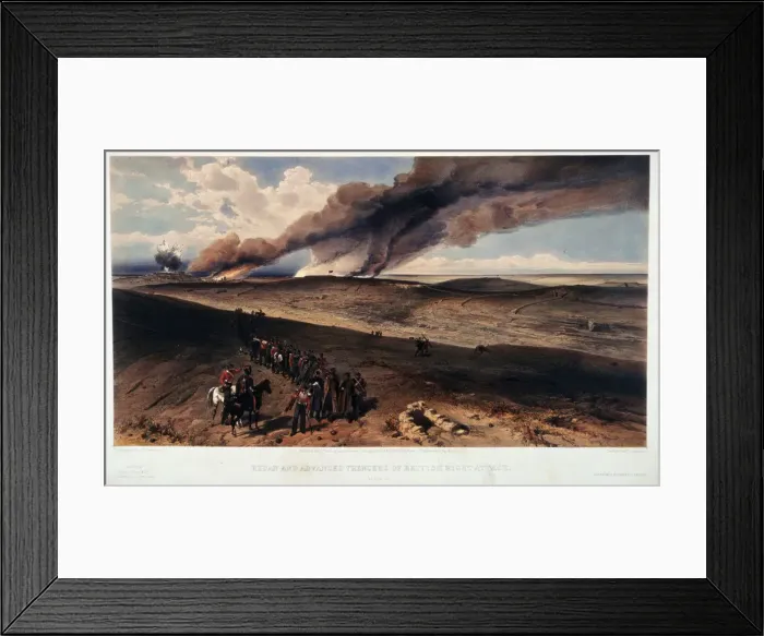 Framed Print : The Redan and the British trenches. Artist: Simpson, William (1832-1898) Framed Print : The Redan and the British trenches. Artist: Simpson, William (1832-1898)