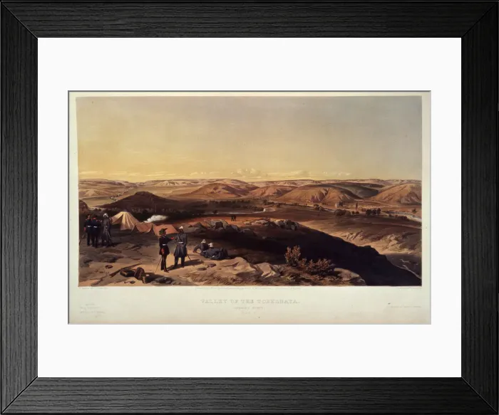 Framed Print : Valley of Chernaya River. Artist: Simpson, William (1832-1898) Framed Print : Valley of Chernaya River. Artist: Simpson, William (1832-1898)