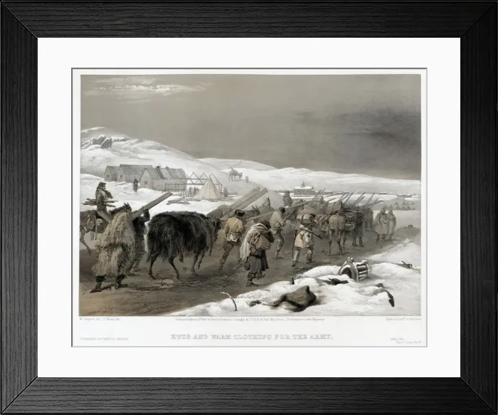 Framed Print : British troops on the road to Sevastopol, 1855. Artist: Simpson, William (1832-1898) Framed Print : British troops on the road to Sevastopol, 1855. Artist: Simpson, William (1832-1898)