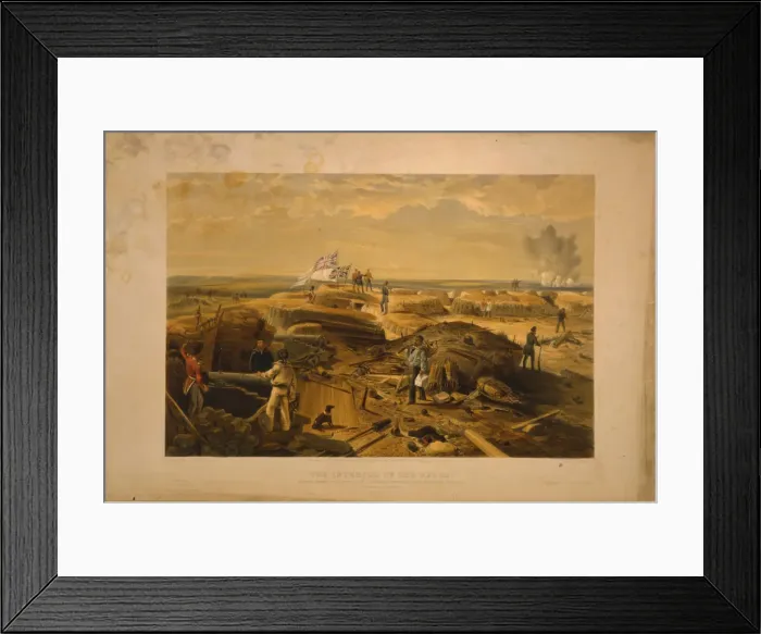 Framed Print : The interior of the Redan taken from its left face, 1855. Artist: Simpson, William (1832-1898) Framed Print : The interior of the Redan taken from its left face, 1855. Artist: Simpson, William (1832-1898)