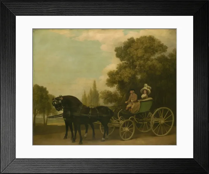 Framed Print : A Gentleman driving a Lady in a Phaeton, 1787. Artist: Stubbs, George (1724-1806) Framed Print : A Gentleman driving a Lady in a Phaeton, 1787. Artist: Stubbs, George (1724-1806)