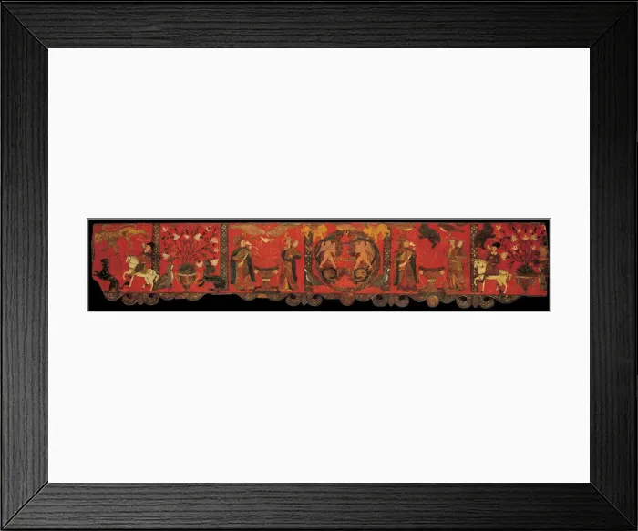 Framed Print : Section of wood panelling with decorative painting, 1770-1780s. Artist: Anonymous Framed Print : Section of wood panelling with decorative painting, 1770-1780s. Artist: Anonymous