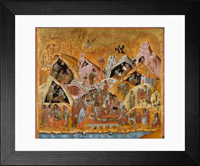 Framed Print : The Dormition of Saint Sabbas the Sanctified, End of 16th cen Artist: Byzantine icon Framed Print : The Dormition of Saint Sabbas the Sanctified, End of 16th cen Artist: Byzantine icon