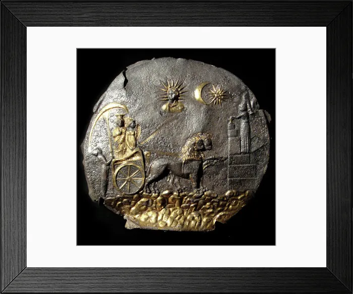 Framed Print : A round medallion plate describing Cybele, 2th century BC. Artist: Anonymous master Framed Print : A round medallion plate describing Cybele, 2th century BC. Artist: Anonymous master