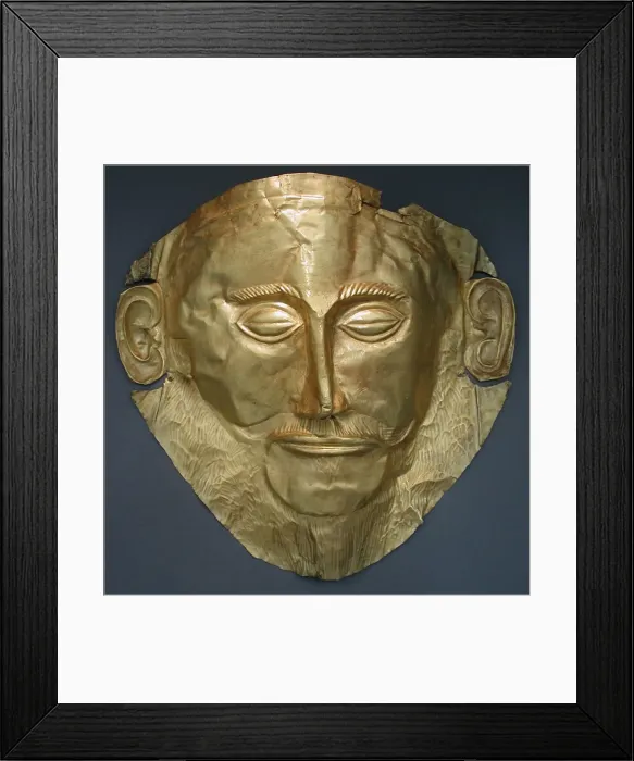 Framed Print : The Mask of Agamemnon, 16th-15th cen. BC. Artist: Gold of Troy, Priam?s Treasure Framed Print : The Mask of Agamemnon, 16th-15th cen. BC. Artist: Gold of Troy, Priam?s Treasure