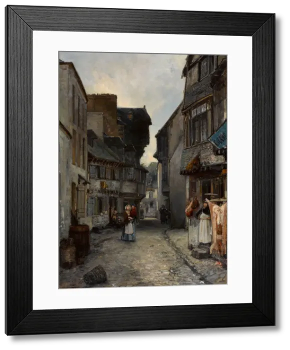 Framed Print : A street in Landerneau, 1851. Artist: Jongkind, Johan Barthold (1819-1891) Framed Print : A street in Landerneau, 1851. Artist: Jongkind, Johan Barthold (1819-1891)
