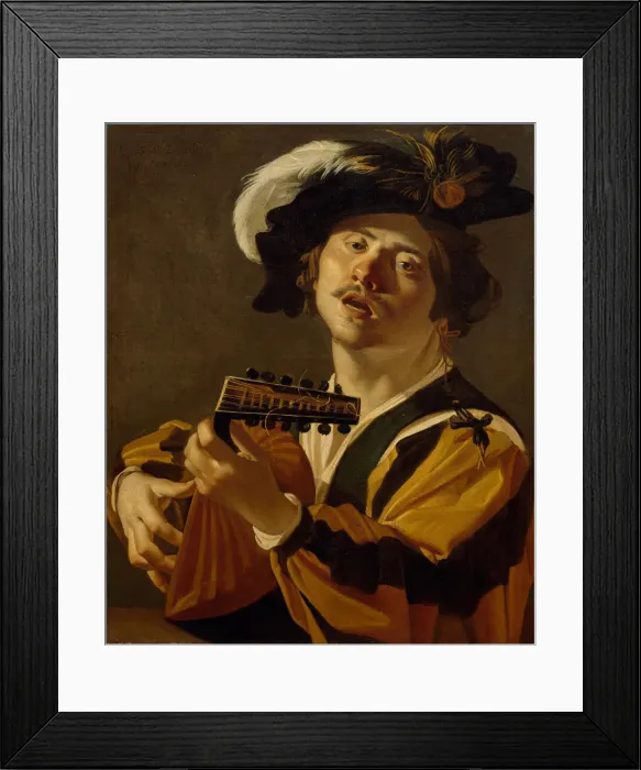 Framed Print : The Lute Player, 1622. Artist: Baburen, Dirck (Theodor), van (1595-1624) Framed Print : The Lute Player, 1622. Artist: Baburen, Dirck (Theodor), van (1595-1624)