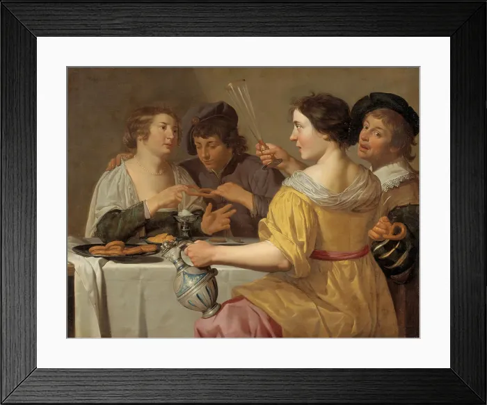Framed Print : Pulling of the Pretzel, Between 1630 and 1640. Artist: Bijlert (Bylert), Jan, van (1598-1671) Framed Print : Pulling of the Pretzel, Between 1630 and 1640. Artist: Bijlert (Bylert), Jan, van (1598-1671)