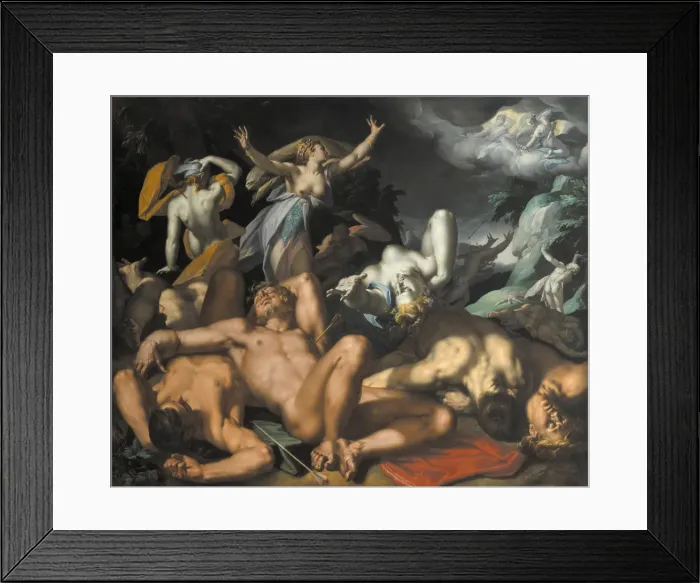 Framed Print : Apollo and Diana Punishing Niobe by Killing her Children, 1591. Artist: Bloemaert, Abraham (1566-1651) Framed Print : Apollo and Diana Punishing Niobe by Killing her Children, 1591. Artist: Bloemaert, Abraham (1566-1651)