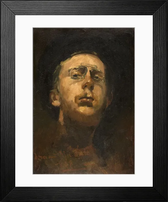 Framed Print : Self-portrait with Pince-nez, c. 1882. Artist: Breitner, George Hendrik (1857-1923) Framed Print : Self-portrait with Pince-nez, c. 1882. Artist: Breitner, George Hendrik (1857-1923)