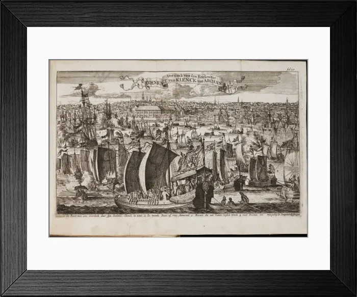 Framed Print : Arkhangelsk (From: Historisch Verhael, of Beschryving van de Voyagie), 1677. Artist: Coyet (Coyett), Balthasar (ca. 1650-1725) Framed Print : Arkhangelsk (From: Historisch Verhael, of Beschryving van de Voyagie), 1677. Artist: Coyet (Coyett), Balthasar (ca. 1650-1725)