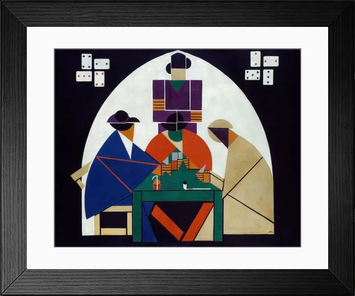 Framed Print : Card players, 1916-1917. Artist: Doesburg, Theo van (1883-1931) Framed Print : Card players, 1916-1917. Artist: Doesburg, Theo van (1883-1931)