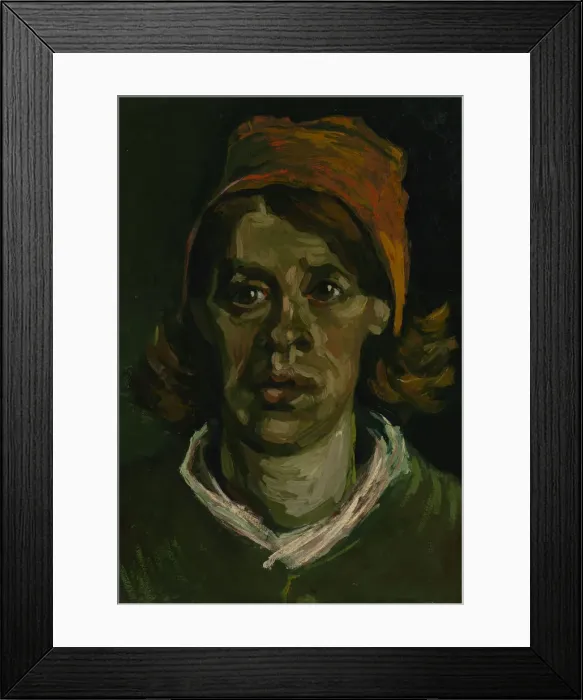 Framed Print : Head of a Peasant woman with red hood, 1885. Artist: Gogh, Vincent, van (1853-1890) Framed Print : Head of a Peasant woman with red hood, 1885. Artist: Gogh, Vincent, van (1853-1890)