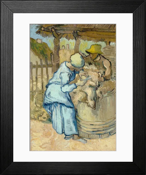 Framed Print : The sheep-shearer (after Millet), 1889. Artist: Gogh, Vincent, van (1853-1890) Framed Print : The sheep-shearer (after Millet), 1889. Artist: Gogh, Vincent, van (1853-1890)
