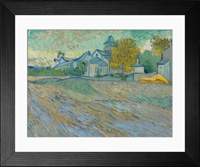Framed Print : Vue de l asile et de la Chapelle de Saint-Remy, 1889. Artist: Gogh, Vincent, van (1853-1890) Framed Print : Vue de l asile et de la Chapelle de Saint-Remy, 1889. Artist: Gogh, Vincent, van (1853-1890)