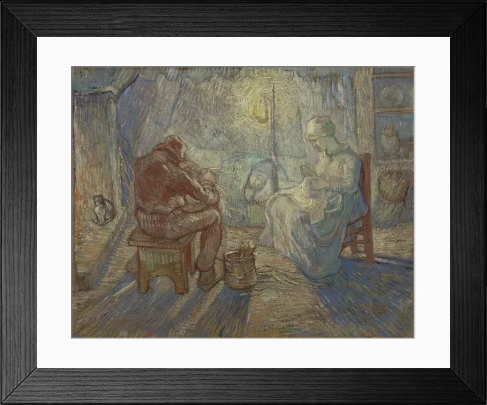 Framed Print : Night (after Millet), 1889. Artist: Gogh, Vincent, van (1853-1890) Framed Print : Night (after Millet), 1889. Artist: Gogh, Vincent, van (1853-1890)